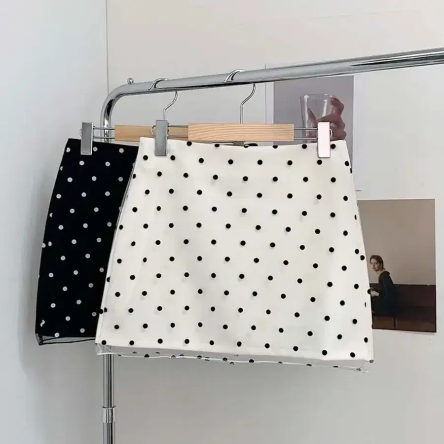 쉬폰 도트 미니스커트 화이트 S
