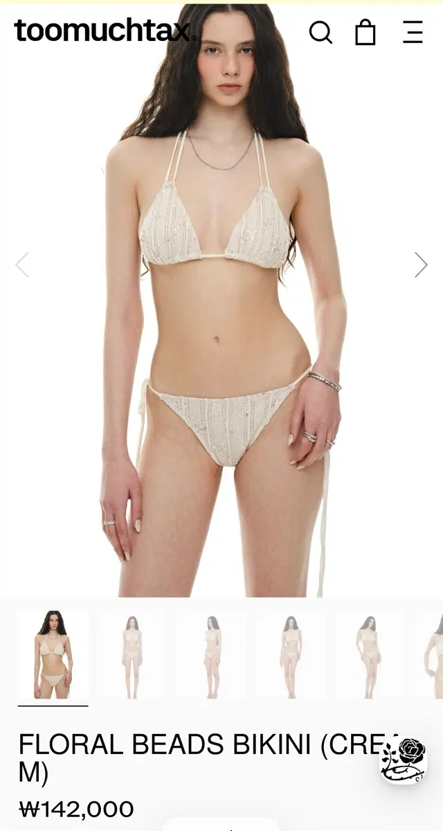 투머치택스 tmt FLORAL BEADS BIKINI (CREAM) 스몰