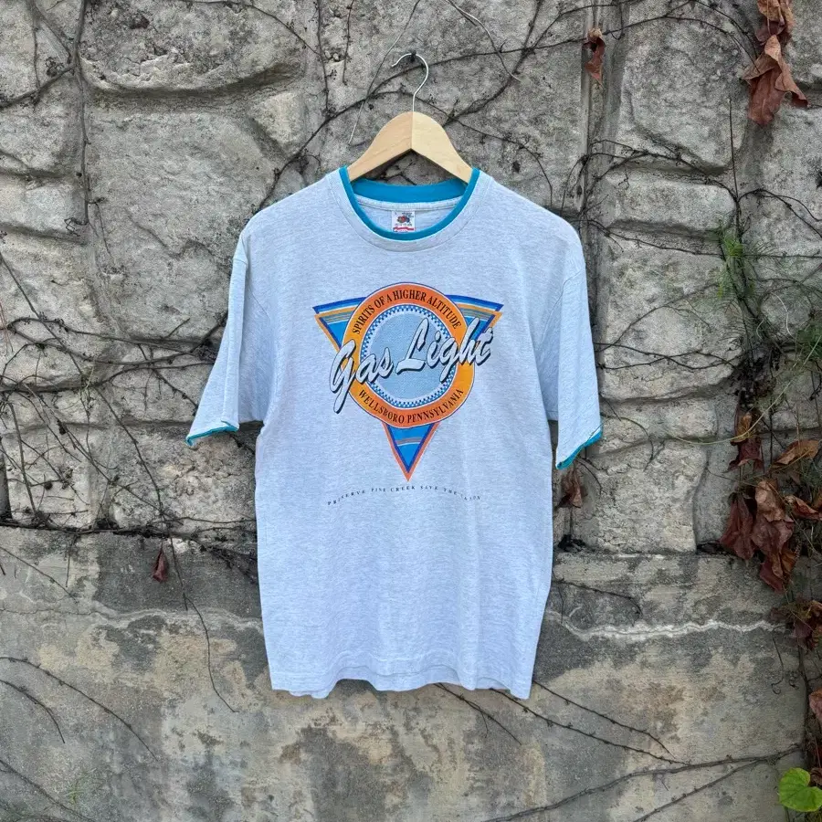 90s fruit of the loom 빈티지 프린팅 링거티 반팔 티셔츠