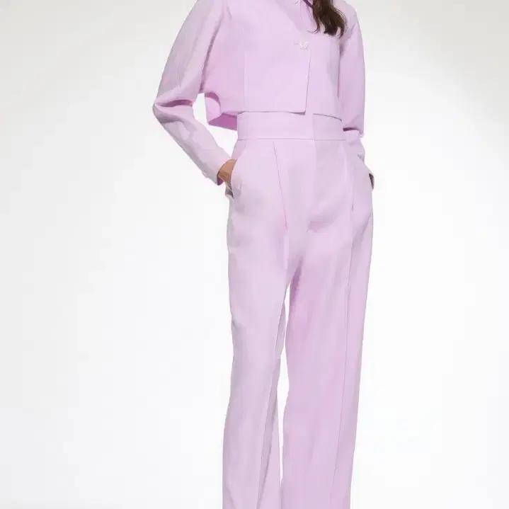 새상품 오브제 린넨 크롭 자켓