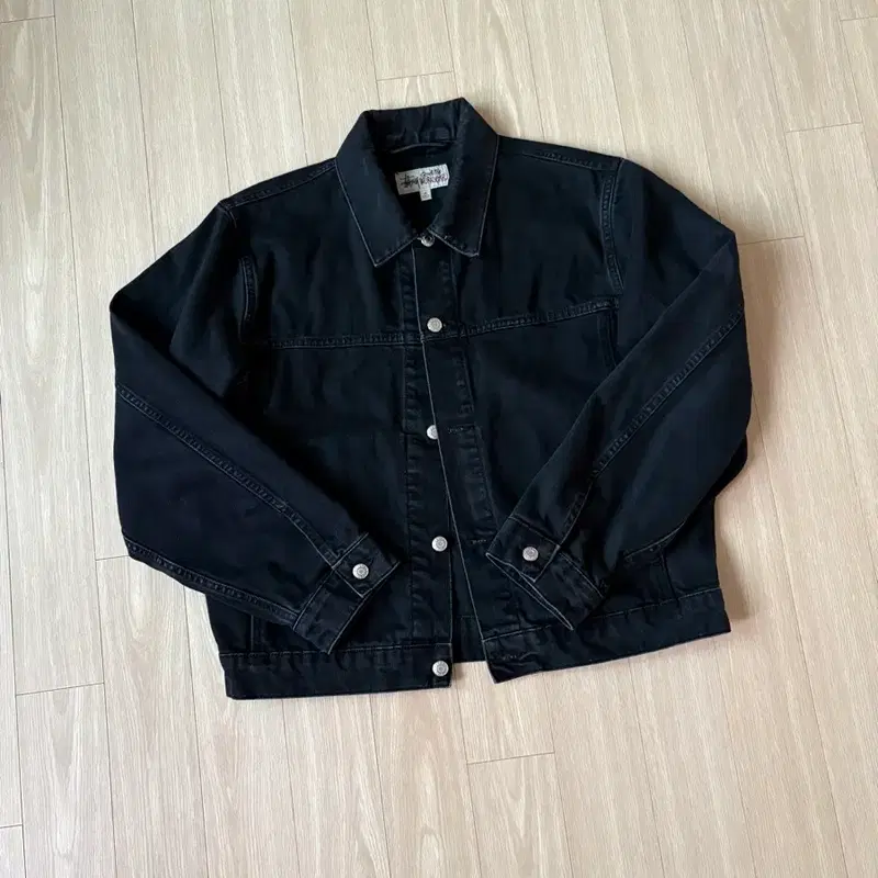 스투시 데님 트러커 자켓 블랙 M 사이즈 Stussy Denim Trucker Jacket Black M