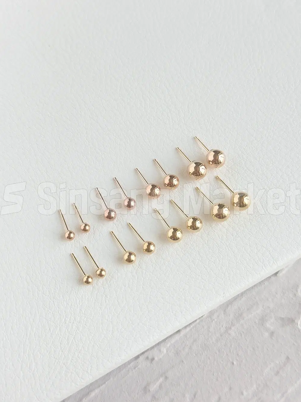 [빠른발송] 14k 기본 금볼 귀걸이 2-6mm