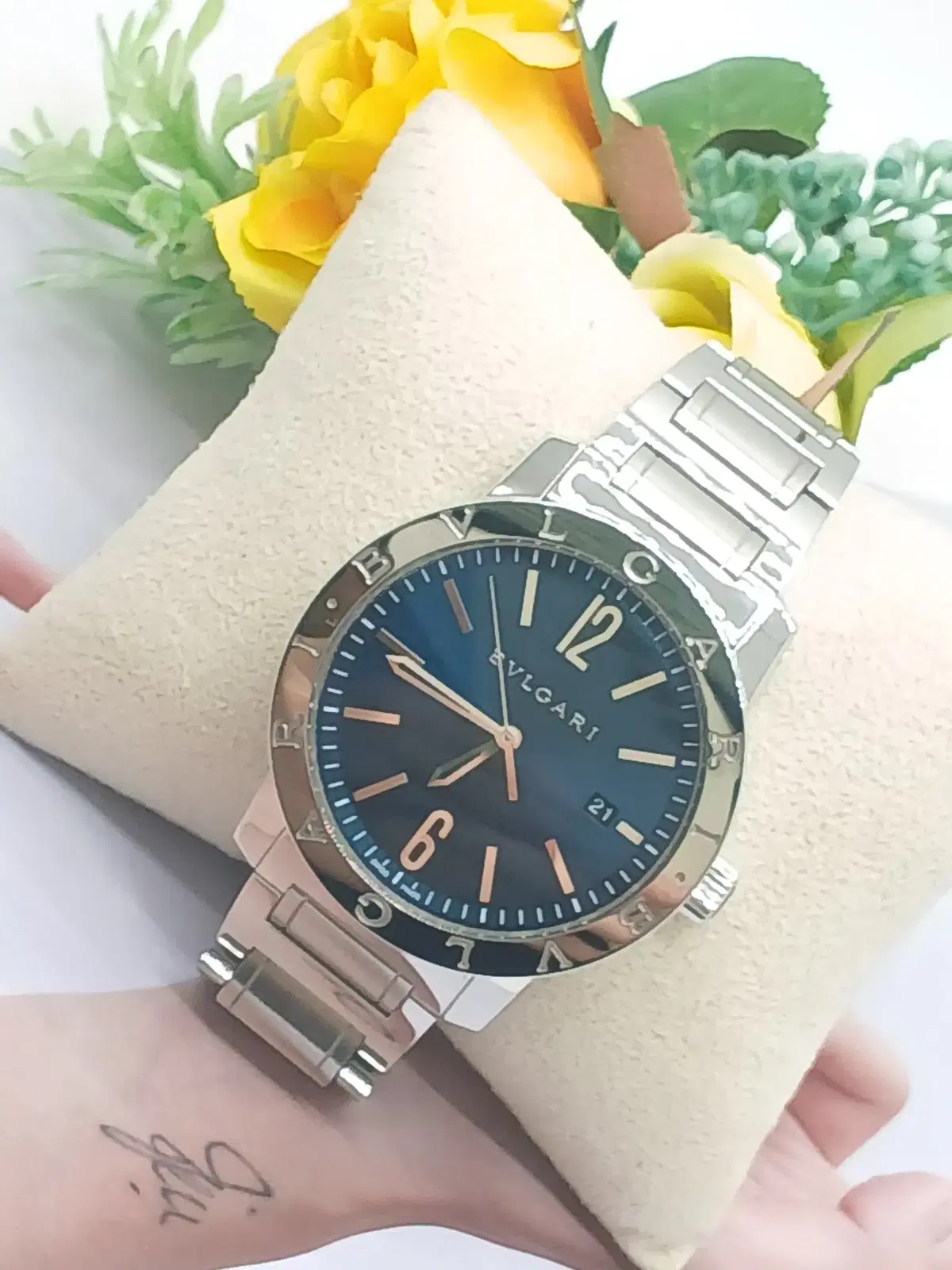 불가리 BB41S ( 불가리 불가리 솔로템포 ) 41mm 사파이어 블루 정품 / 케이스 / 감정서
