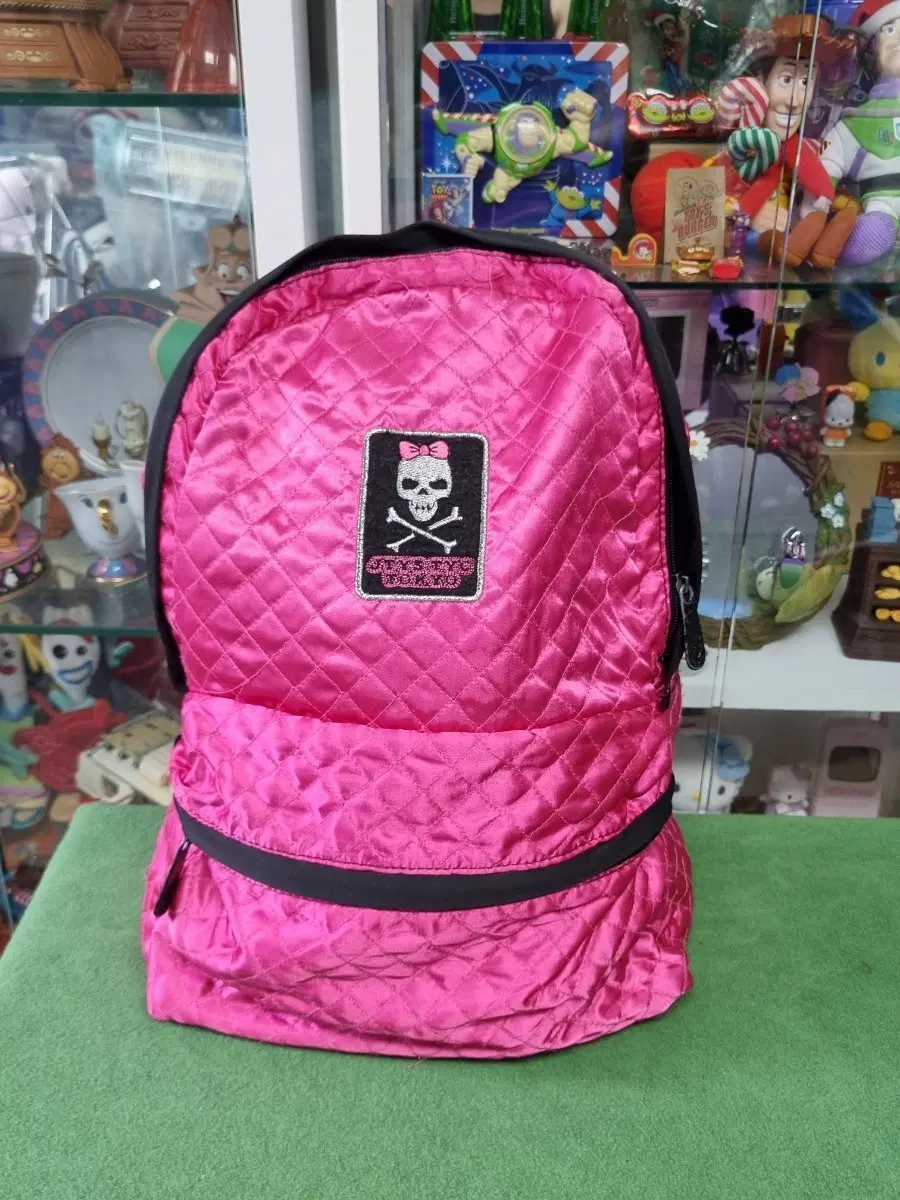 Skull Pink Quilted Backpack