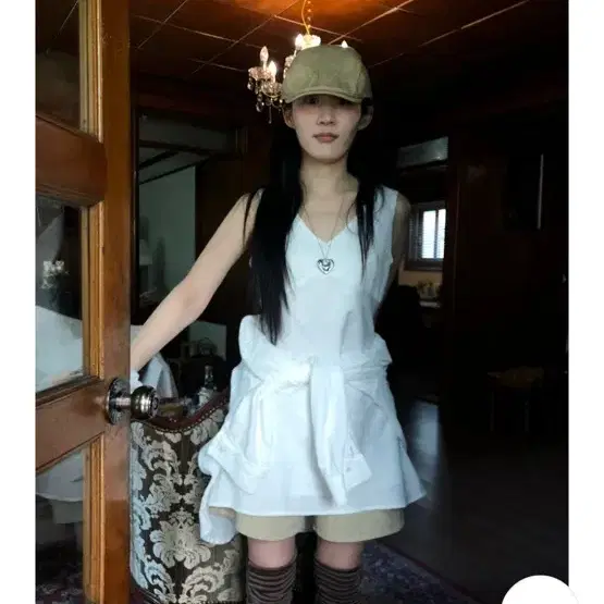 OHNE 오네 화이트 슬립 원피스
