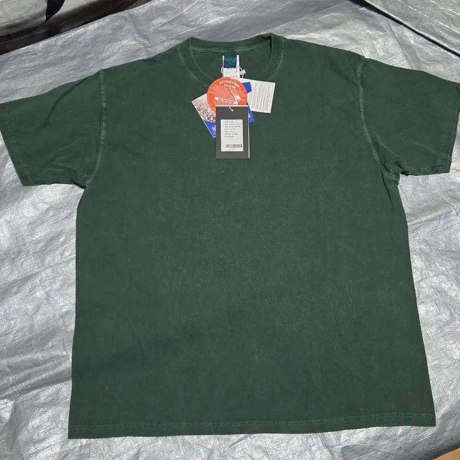 XL) 피그먼트 다잉 반팔 티셔츠 다크 그린
