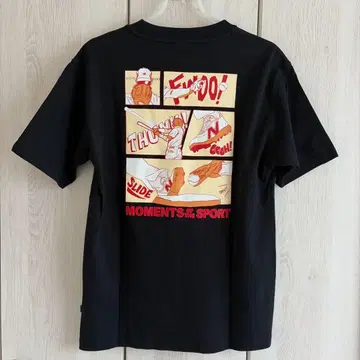 new balance 야구 그래픽 T셔츠 블랙 백 프린트 S