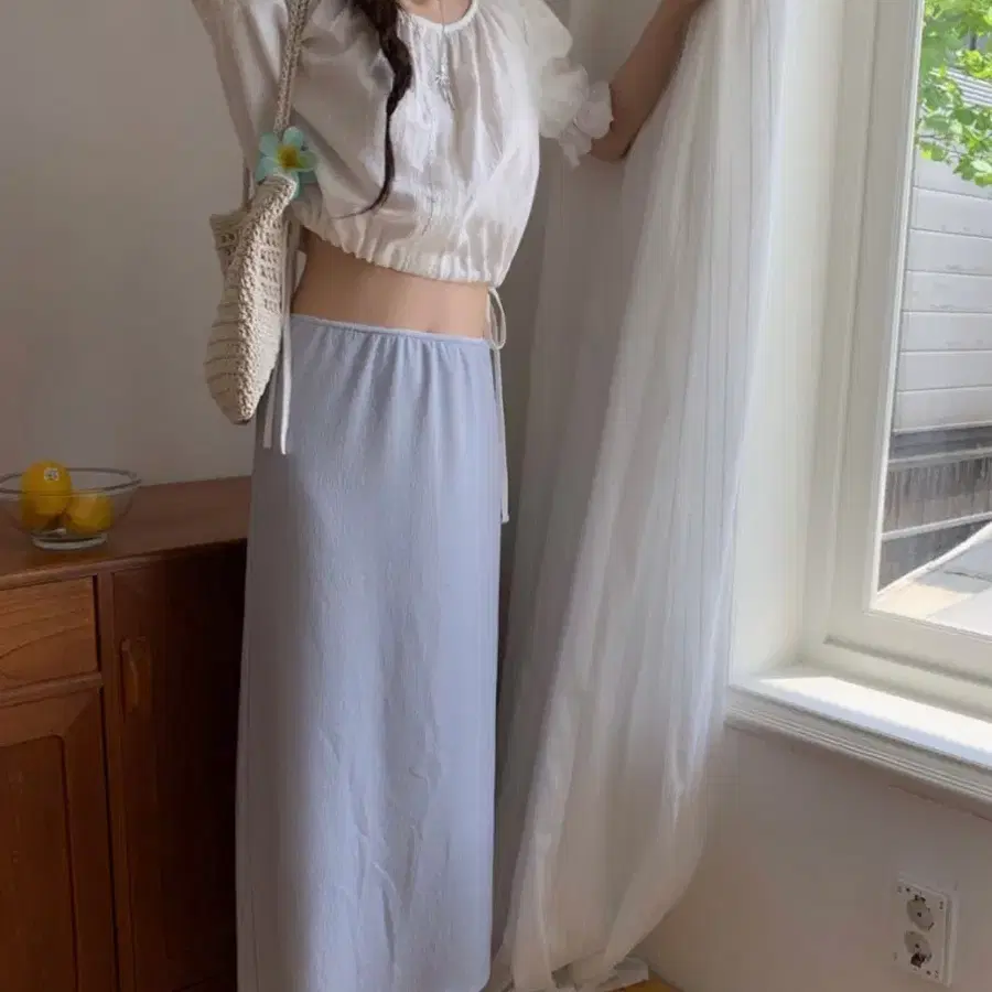 에제다이어리 플라워 롱스커트