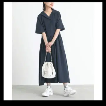셔츠 원피스 셔츠 원피스 반팔 오픈 카라 면 100%