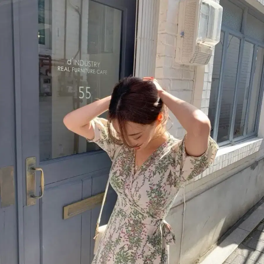 모코블링 먼데이꽃 랩 롱원피스