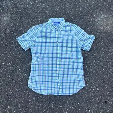 NAUTICA 반팔 셔츠 체크 무늬 M