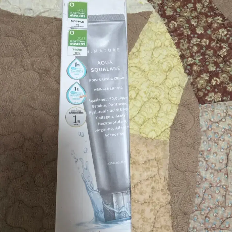 에스네이처 80ml 아쿠아 스크알란 수분크림 미개봉 새상품