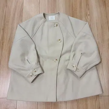 [새상품급] hinari 노카라 코트 아이보리 S사이즈