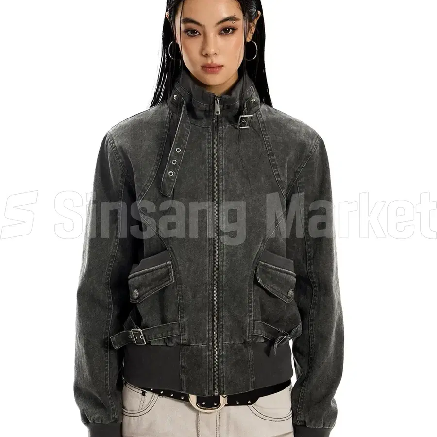 [빠른발송] 바이미 워싱 자켓 하이넥 간절기 봄 가을 단독진행 자체체작