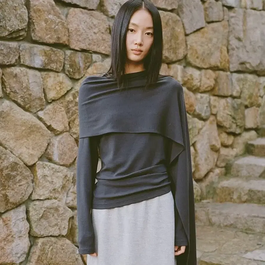 모노하 wool stretch muffler t-shirts (ivory)