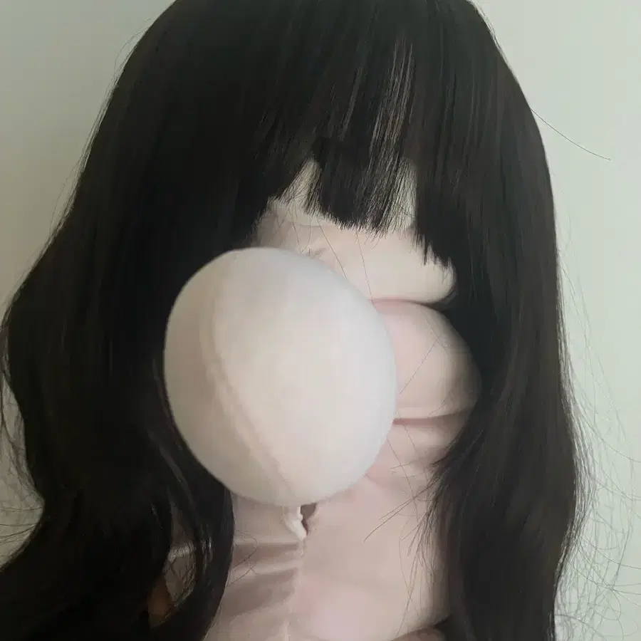 어두운 브라운 웨이브 가발 장발 앞머리