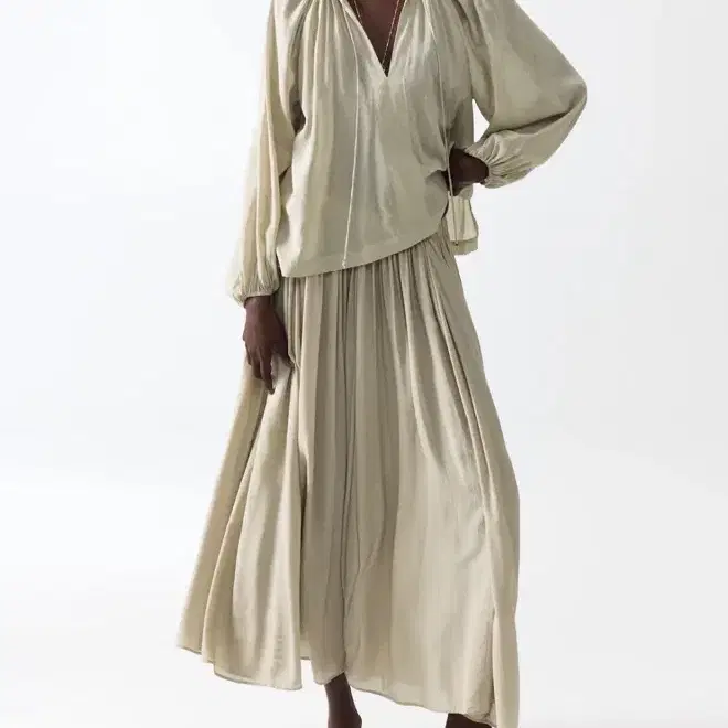 H&M 셔링 모달 스커트