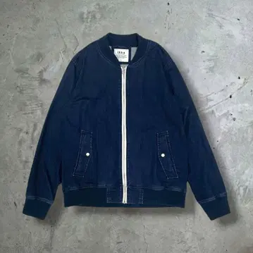 ikka 데님 컷 블루종 MA-1 스트레치 소재 네이비 M 사이즈