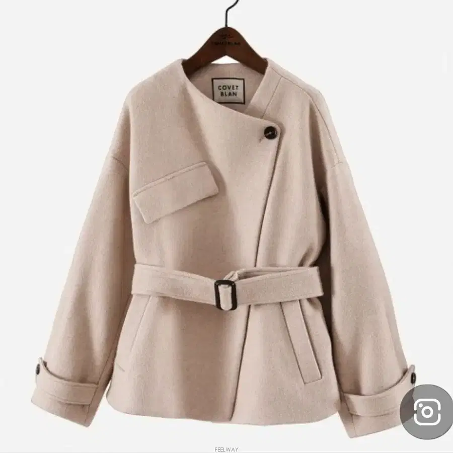 코벳블랑(COVETBLAN 언발란스 카라 모직자켓 프리사이즈