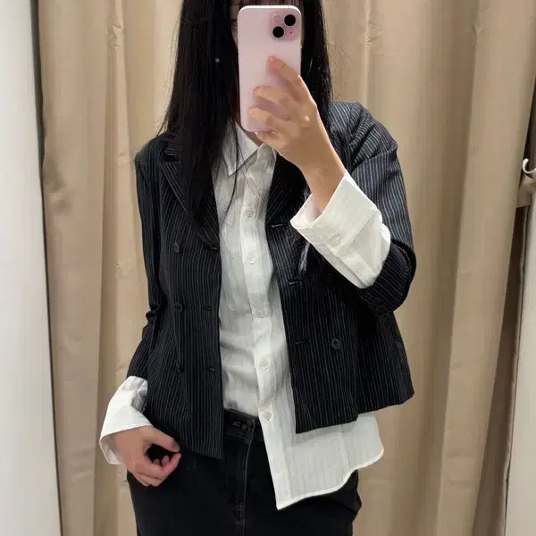 JPN MICHEL KLEIN 스프라이트 더블버튼 블레이저 J1114