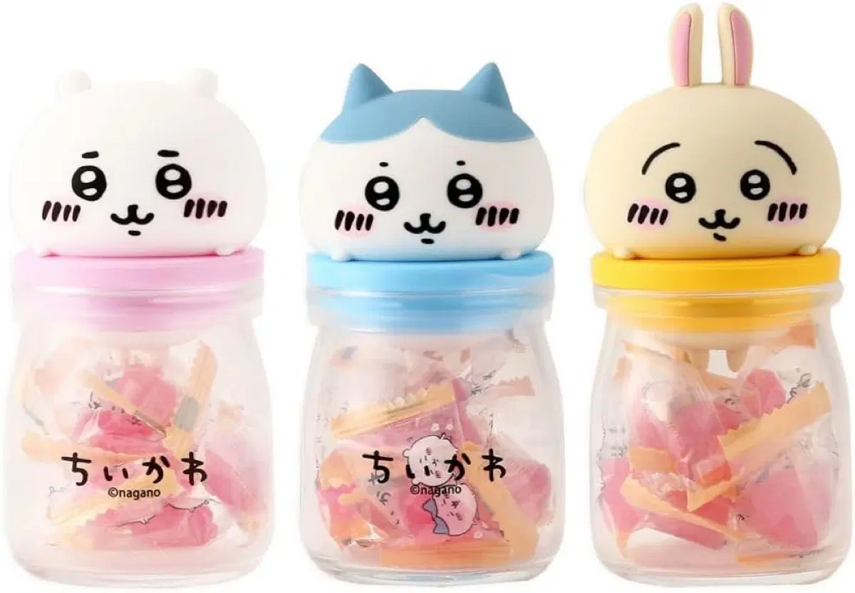 치이카와 캔들 보틀 유리병 하치와레 우사기 쿠리만쥬