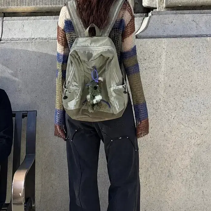 나일론 백팩 민트색