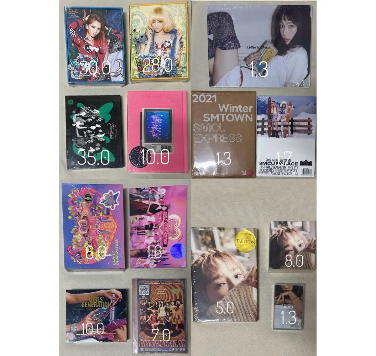 소녀시대 태연 미개봉 앨범 양도 판타지아, 아갓보, 포에버원, 훗, 홀리데이, 미스터, 퍼포즈