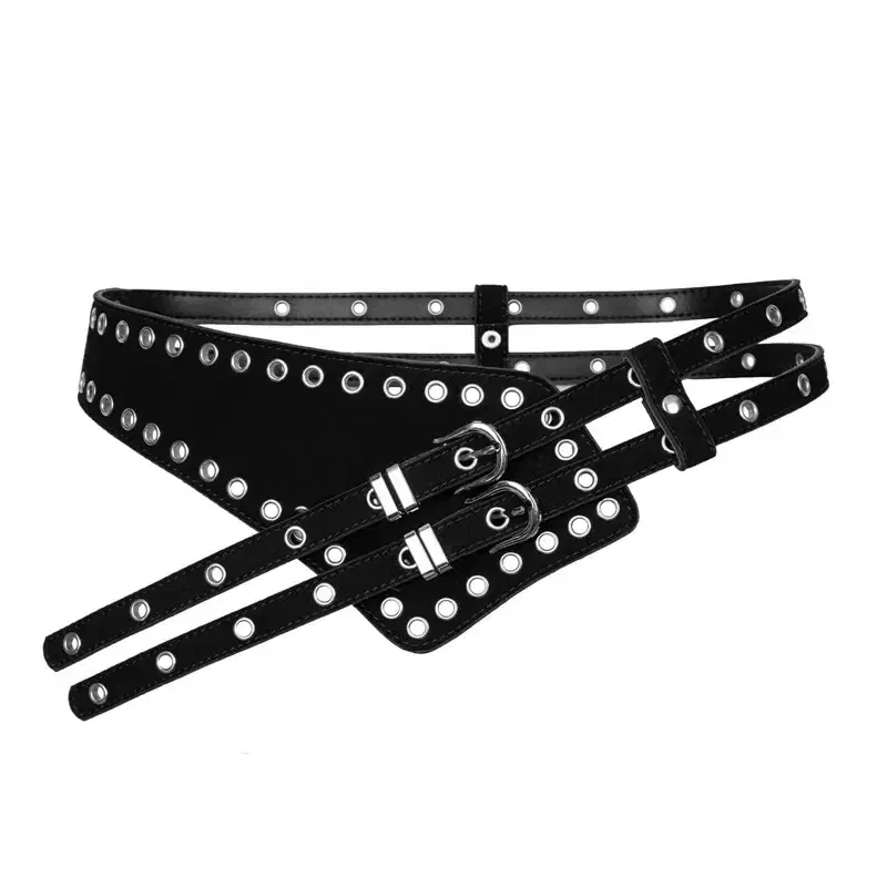 러프넥 Gun Eyelet Belt Black
