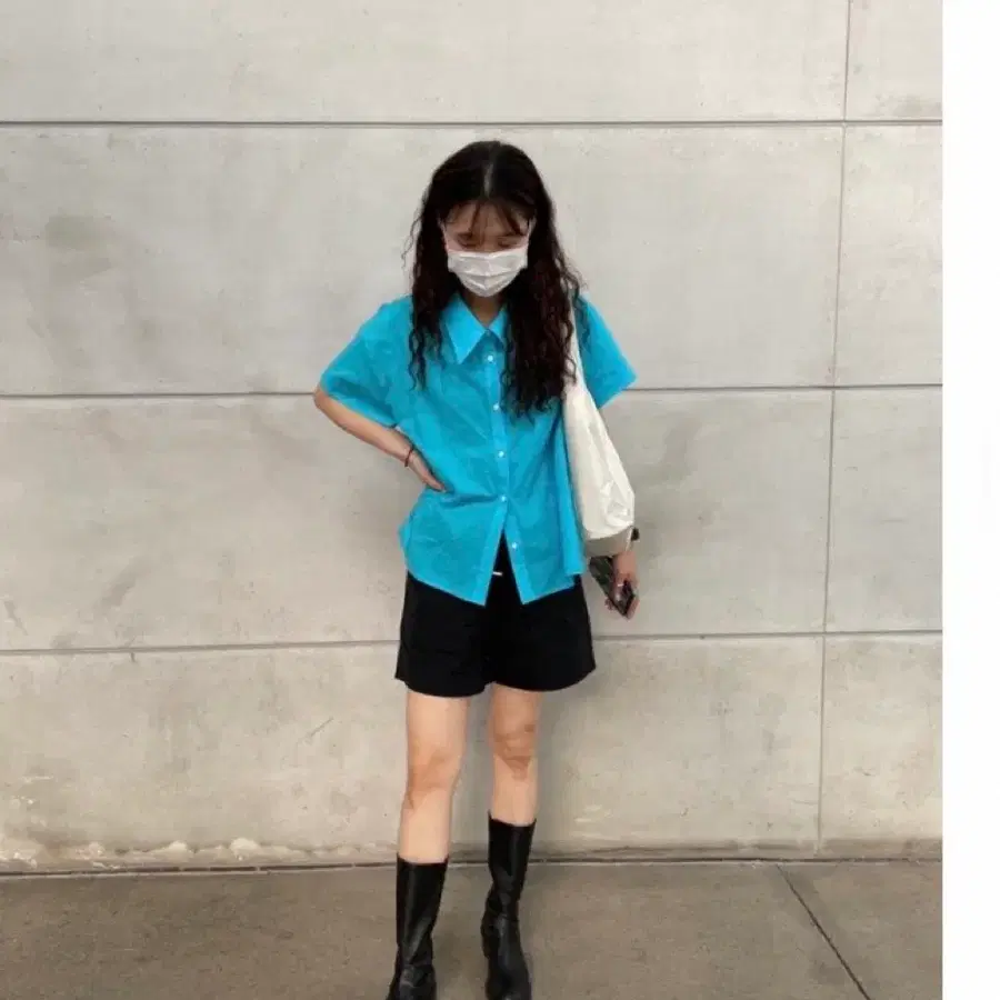 블로그마켓 오버셔츠남방 스카이블루 / 릿킴 김아홉 어텀 블렘토 블랙업 모래하우스 프릴리 리넨느 어리틀빗
