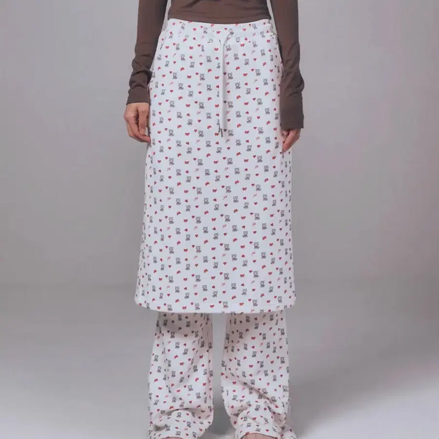 유희 youhee PETITE PATTERN LAYERED SKIRT PANTS