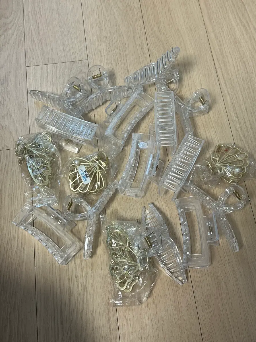 투명 헤어 집게핀 세트
