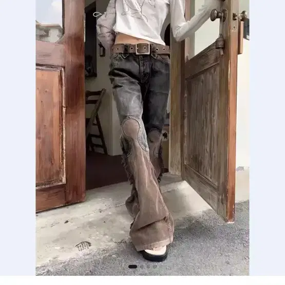 (새상품) 프린지 데님 팬츠 L사이즈