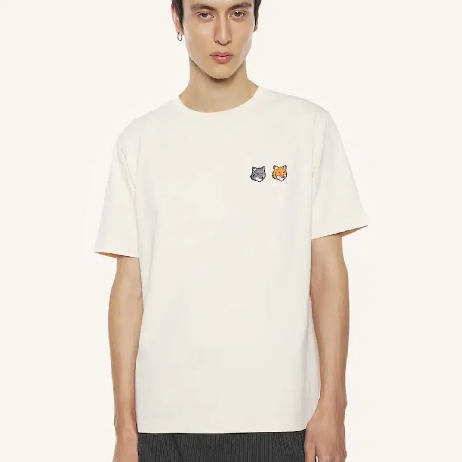 Maison Kitsune 메종키츠네 더블 폭스헤드 반팔티 XS 정품 남녀공용
