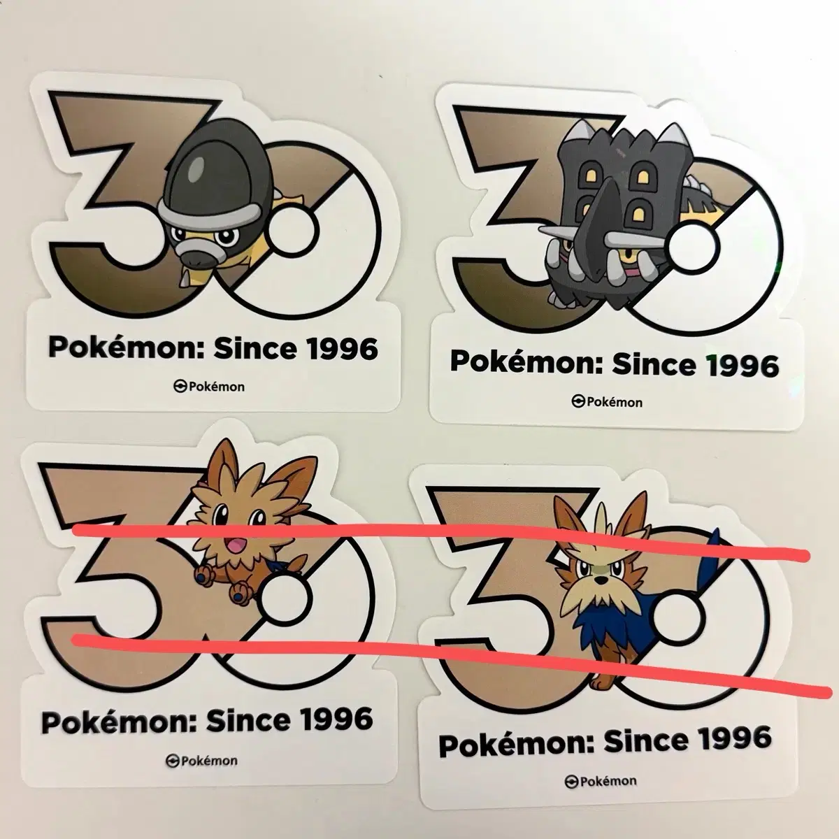 포켓몬 30주년 스티커 요테리 바테리어 방패톱스 바리톱스