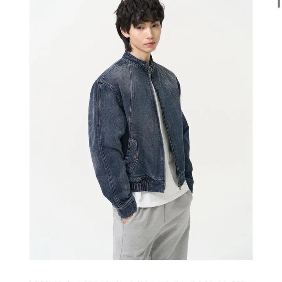 토피 빈티지 스냅 데님 블루종 자켓 팝니다