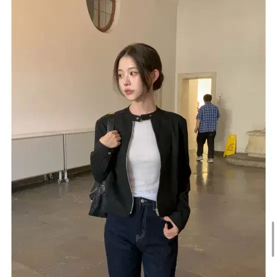 니어웨어 스웨이드 바이커자켓 블랙