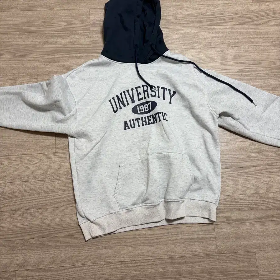 후드티 회색 네이비 배색 University 1987 AUTHENTIC