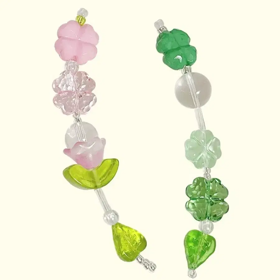 린콤마 cute clover keyring sieries 비즈 스트랩
