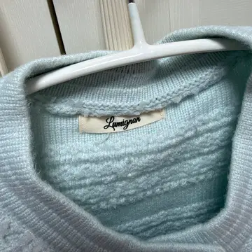 새상품급) Lumignon Lumi tweed-like fur knit 블루화이트 | 니트