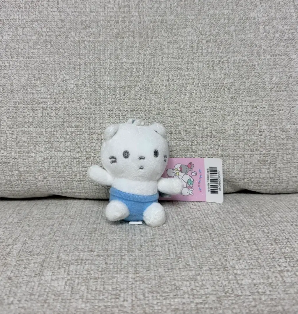 정품 산리오 냐니뉴네뇽 니 블루 8cm 키링 인형 가방고리 열쇠고리