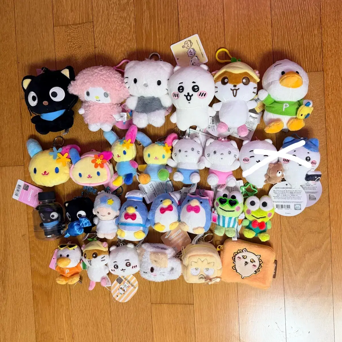 정품 산리오 키링 인형 초코캣 마이스윗피아노 디어다니엘 치이카와 코로코로쿠리링 아히루노 페클 우사하나 냐니뉴네뇽 키키 턱시도 샘 케로케로케로피 마슈마로 배드바츠마루 시사