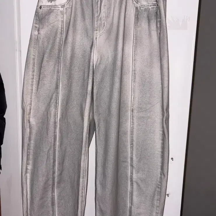 오와이 RAW HEM STITCHED WIDE VOLUME PANTS - DIRTY