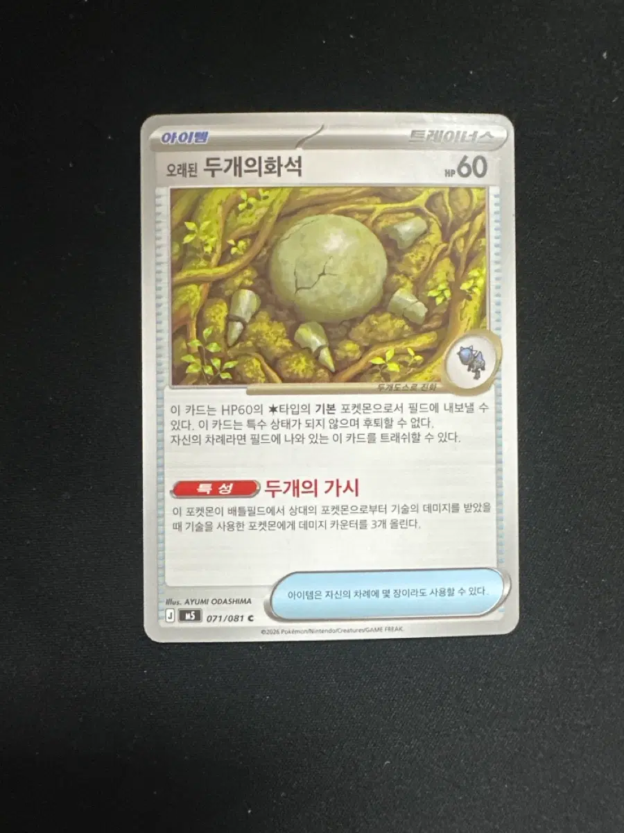 포켓몬 카드 오래된 두개의화석 트레이너스 덱소스 카드