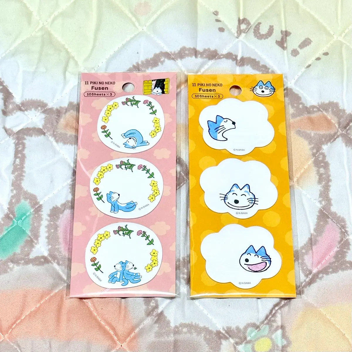 일본 고전 캐릭터 11마리 고양이 피키노네코 다이컷 메모지 2종
