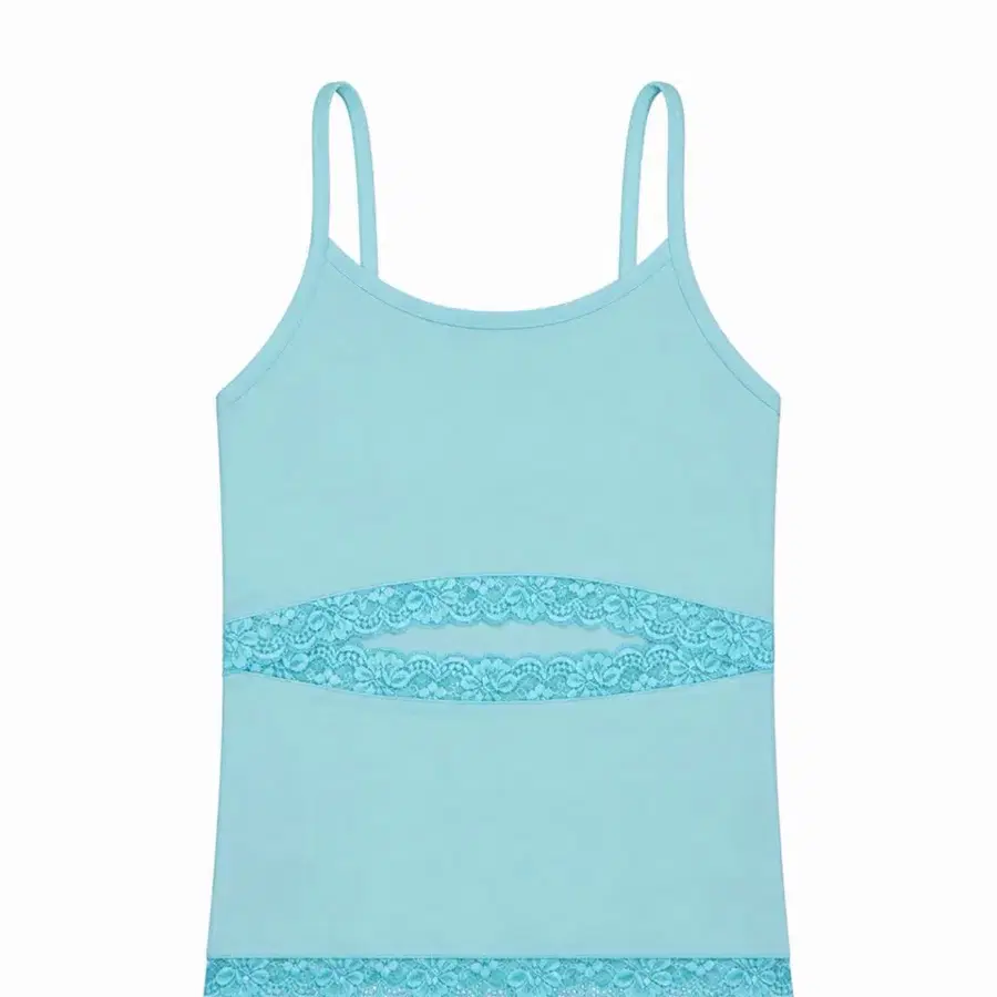 오들리워크샵 lace cutout tank aqua