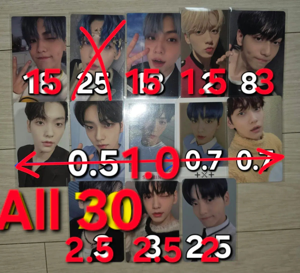 투바투 수빈 프리즈 파오이 블루아워553 활든빈일본 영통 특전 포카 럭드
