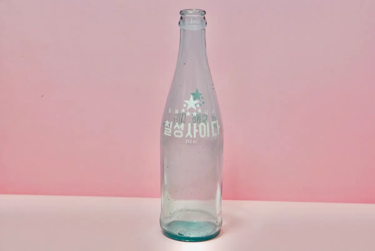 칠성사이다 340ml 하늘색 음료수병 근대사 골동품 옛날 수집-1