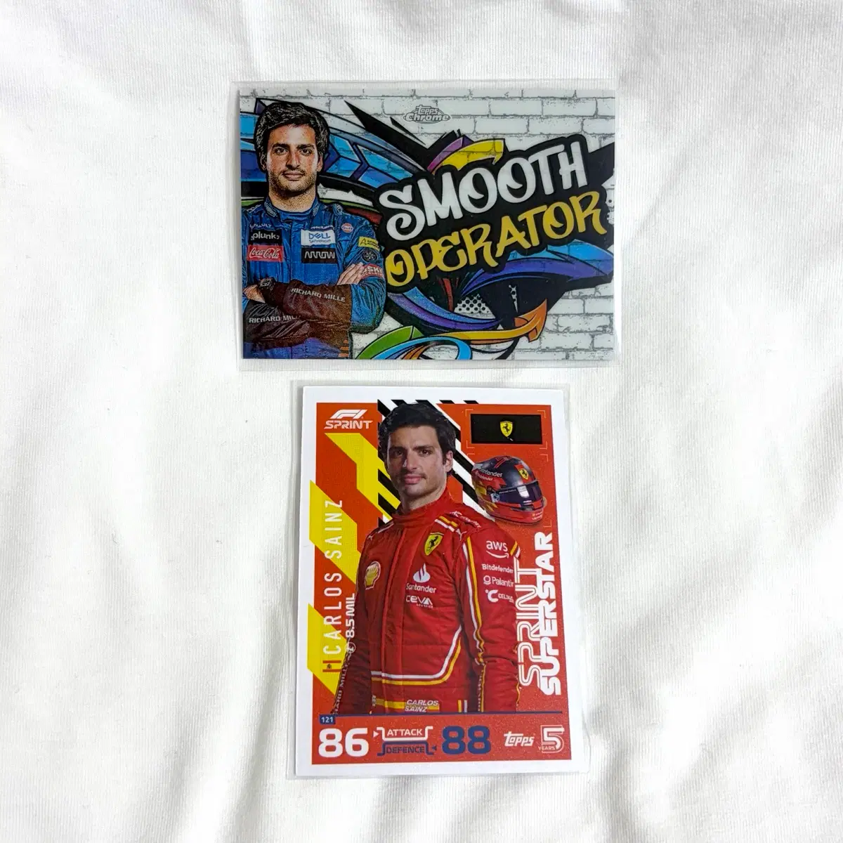 f1 윌리엄스 페라리 멕라렌 카를로스 사인츠 탑스 크롬 터보어택 카드 양도합니다 유니폼 레고 부라고 핫휠