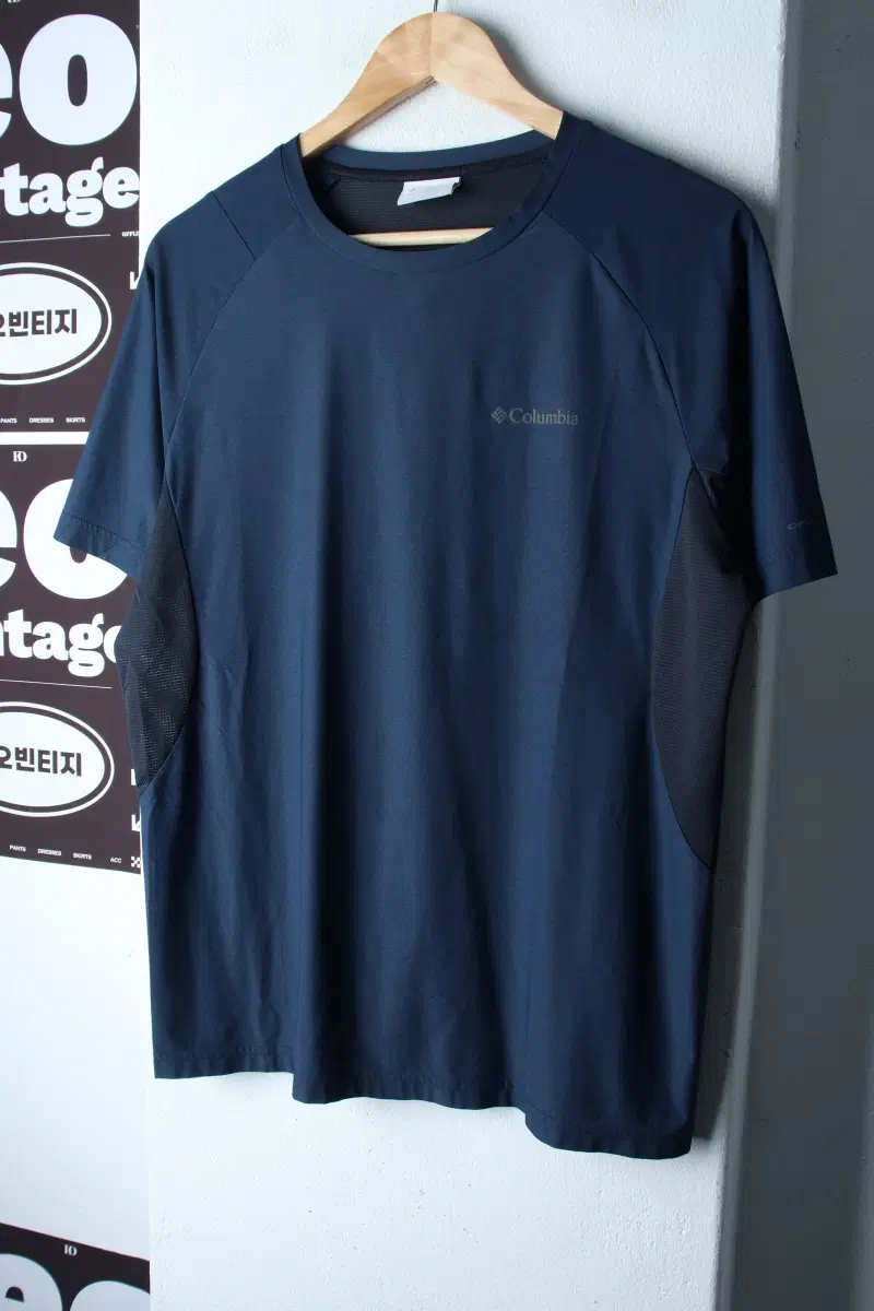 (L-XL) 컬럼비아 반팔 티셔츠 기능성 네이비 매쉬-H38008