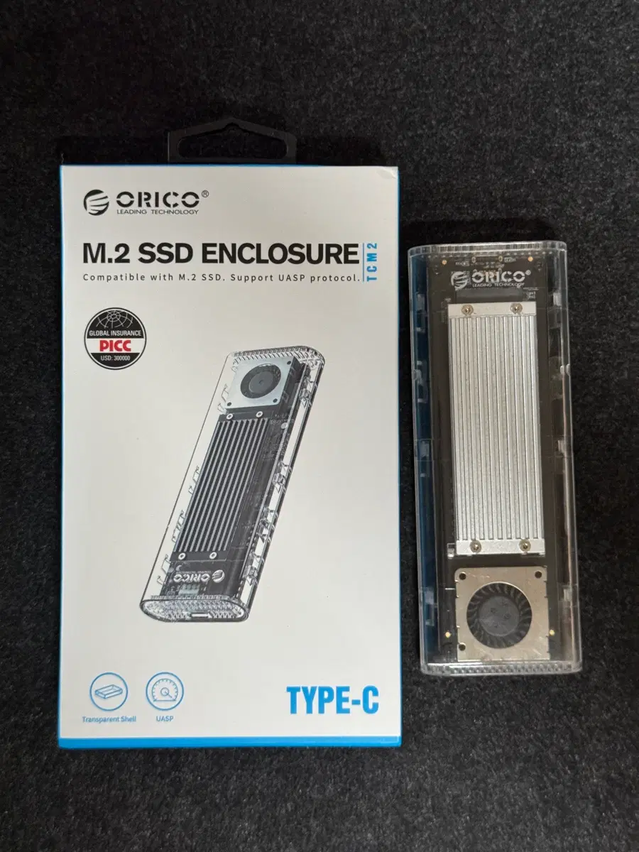 오리코 투명 M.2 SSD 외장 케이스 풀박스